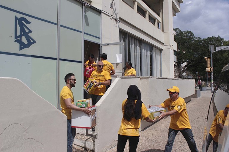 Los Angeles Volunteer Ministers flew in to Austin, Texas, and arrived at Volunteer Ministers Hurricane Harvey headquarters at the Church of Scientology Austin
